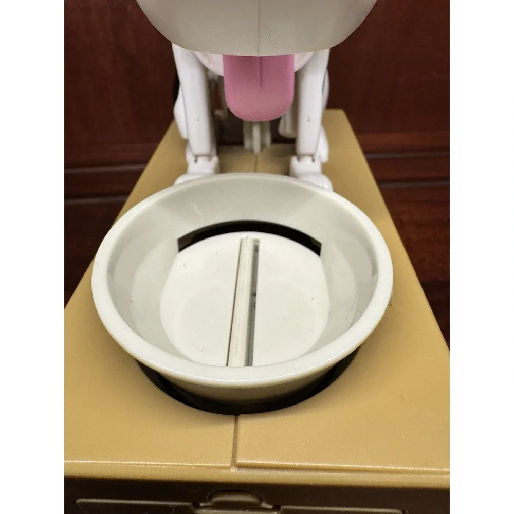 Hungry Dog Coin Bank Novelty Mechanical Penny Bank Licking‎ Bowl 